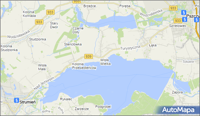 mapa Wisła Wielka, Wisła Wielka na mapie Targeo