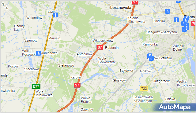 mapa Wola Gołkowska, Wola Gołkowska na mapie Targeo