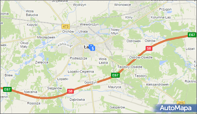 mapa Wola Łaska, Wola Łaska na mapie Targeo
