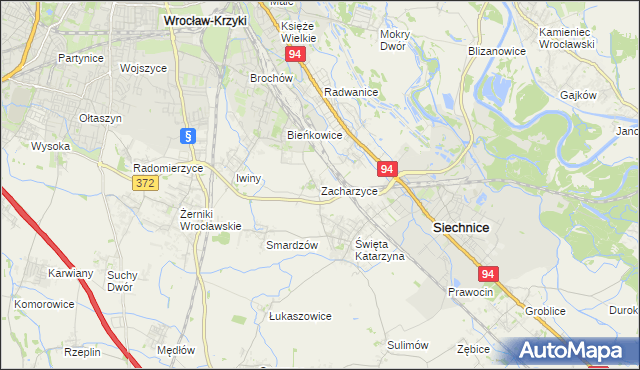 mapa Zacharzyce, Zacharzyce na mapie Targeo