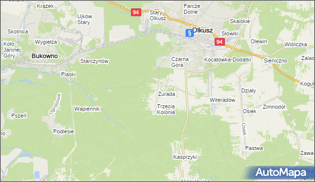 mapa Żurada, Żurada na mapie Targeo