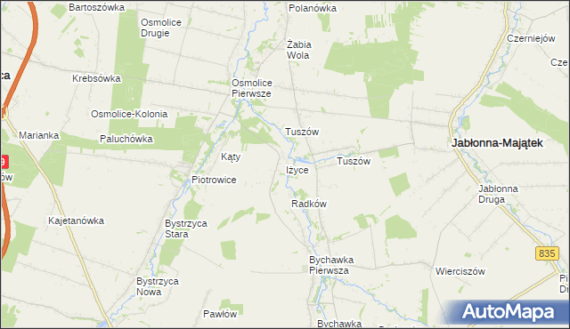 mapa Iżyce, Iżyce na mapie Targeo
