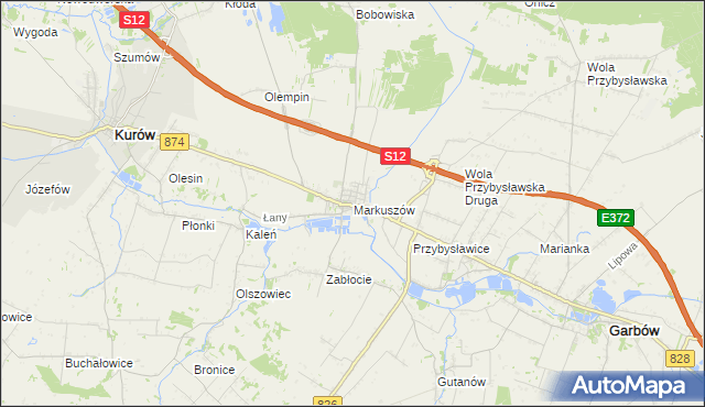 mapa Markuszów, Markuszów na mapie Targeo