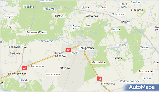 mapa Pajęczno, Pajęczno na mapie Targeo