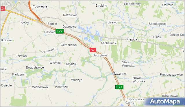mapa Szczytniki gmina Załuski, Szczytniki gmina Załuski na mapie Targeo
