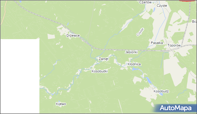 mapa Zamęt, Zamęt na mapie Targeo