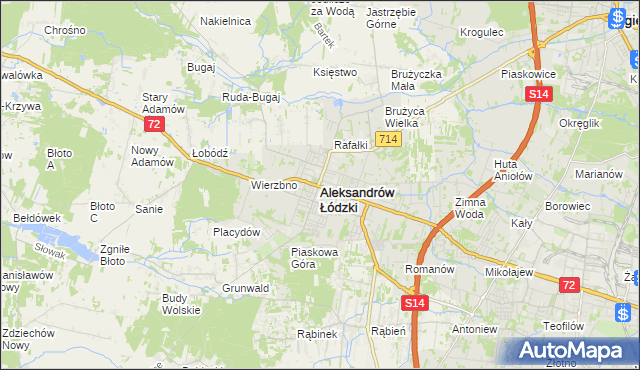 mapa Aleksandrów Łódzki, Aleksandrów Łódzki na mapie Targeo