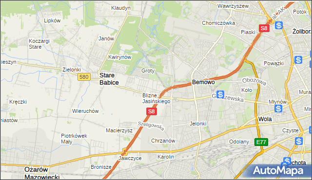mapa Blizne Łaszczyńskiego, Blizne Łaszczyńskiego na mapie Targeo