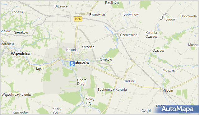 mapa Cynków gmina Nałęczów, Cynków gmina Nałęczów na mapie Targeo
