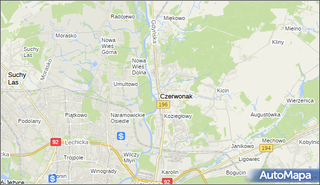 mapa Czerwonak, Czerwonak na mapie Targeo