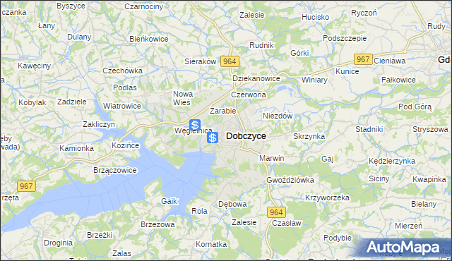 mapa Dobczyce, Dobczyce na mapie Targeo