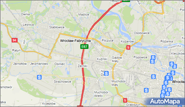 mapa Fabryczna, Fabryczna na mapie Targeo