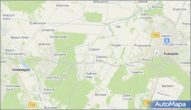 mapa Gałków Duży, Gałków Duży na mapie Targeo