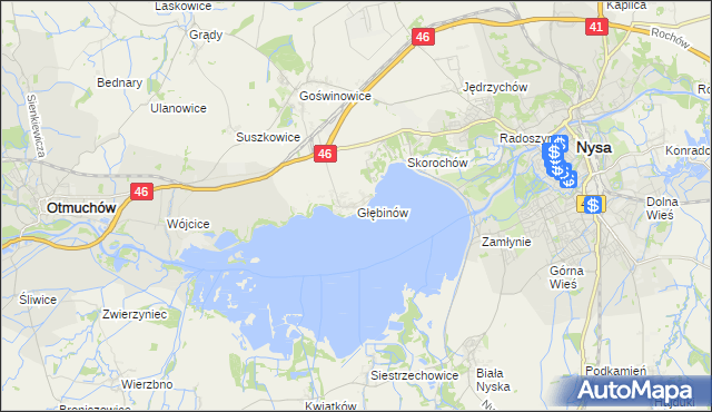 mapa Głębinów, Głębinów na mapie Targeo