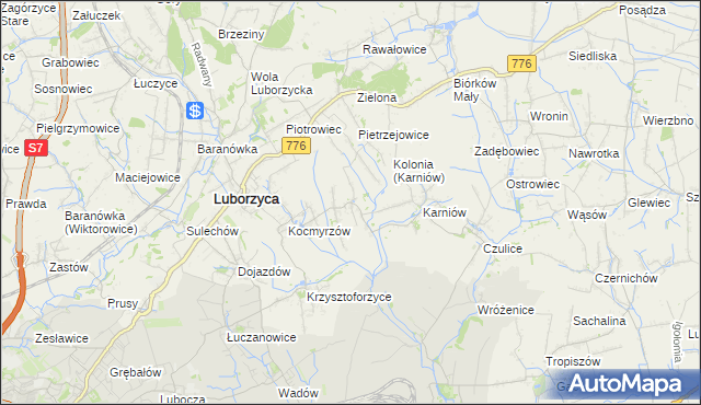 mapa Głęboka gmina Kocmyrzów-Luborzyca, Głęboka gmina Kocmyrzów-Luborzyca na mapie Targeo