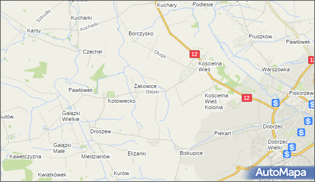 mapa Głóski, Głóski na mapie Targeo