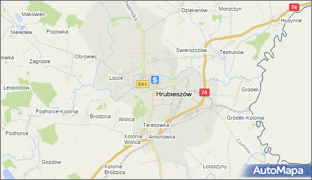 mapa Hrubieszów, Hrubieszów na mapie Targeo