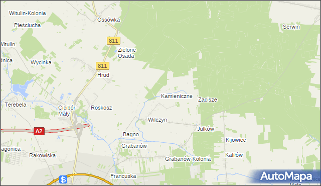 mapa Kamieniczne, Kamieniczne na mapie Targeo