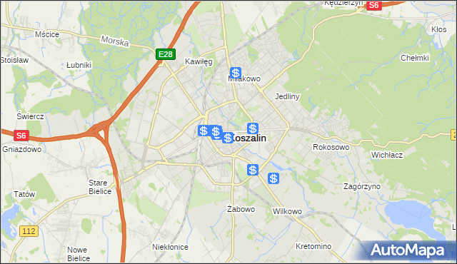 mapa Koszalina, Koszalin na mapie Targeo