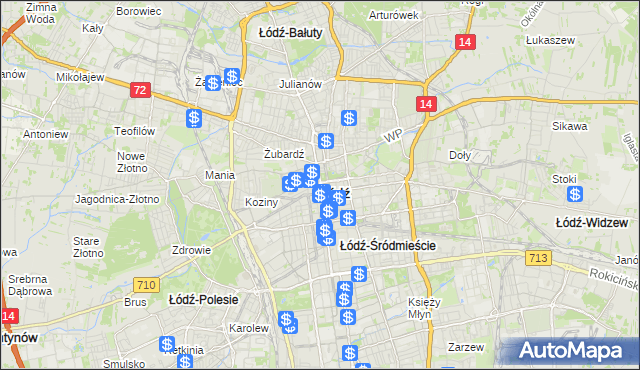 mapa Łodzi, Łódź na mapie Targeo