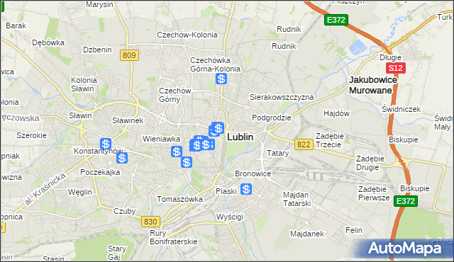 mapa Lublina, Lublin na mapie Targeo