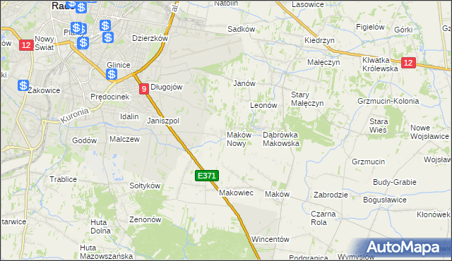 mapa Maków Nowy, Maków Nowy na mapie Targeo