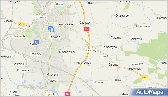 mapa Marulewy, Marulewy na mapie Targeo
