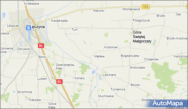 mapa Mętlew, Mętlew na mapie Targeo