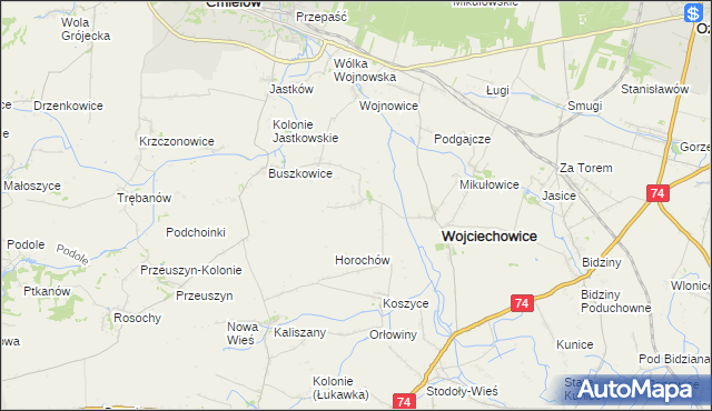 mapa Mierzanowice, Mierzanowice na mapie Targeo
