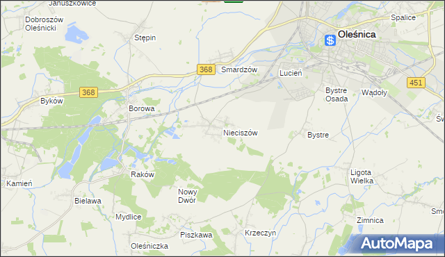 mapa Nieciszów, Nieciszów na mapie Targeo