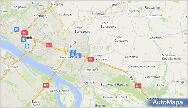 mapa Nowe Gulczewo, Nowe Gulczewo na mapie Targeo