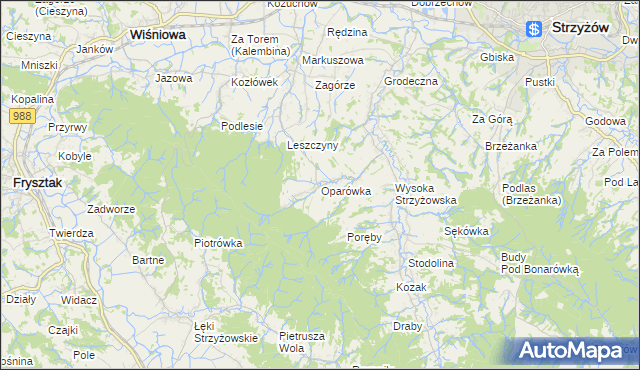 mapa Oparówka, Oparówka na mapie Targeo