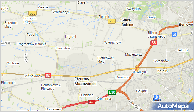 mapa Piotrkówek Mały, Piotrkówek Mały na mapie Targeo
