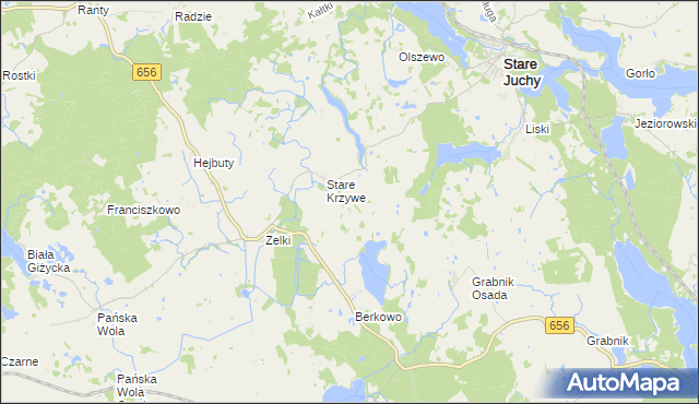 mapa Płowce gmina Stare Juchy, Płowce gmina Stare Juchy na mapie Targeo