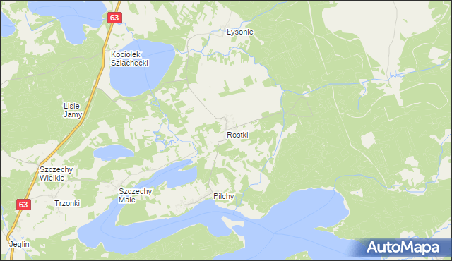 mapa Rostki gmina Pisz, Rostki gmina Pisz na mapie Targeo