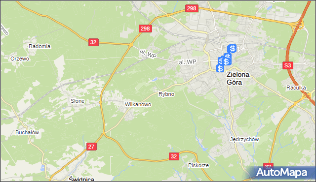 mapa Rybno gmina Świdnica, Rybno gmina Świdnica na mapie Targeo