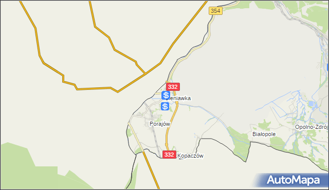 mapa Sieniawka gmina Bogatynia, Sieniawka gmina Bogatynia na mapie Targeo