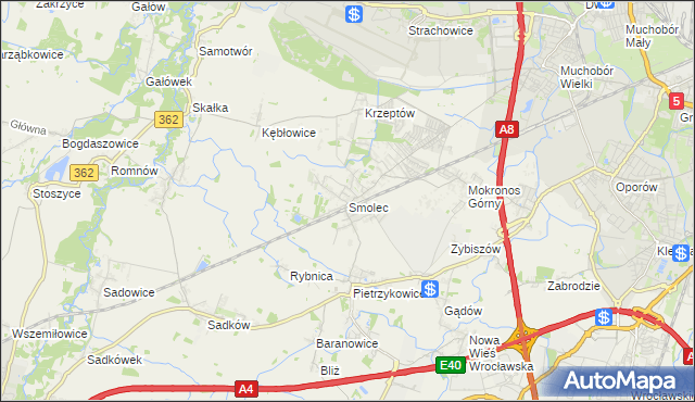 mapa Smolec, Smolec na mapie Targeo