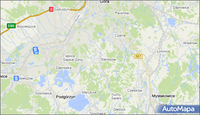 mapa Staniszów, Staniszów na mapie Targeo