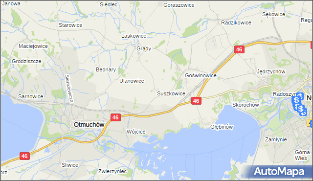 mapa Suszkowice, Suszkowice na mapie Targeo