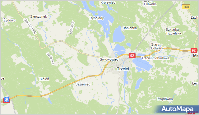 mapa Świdwowiec, Świdwowiec na mapie Targeo