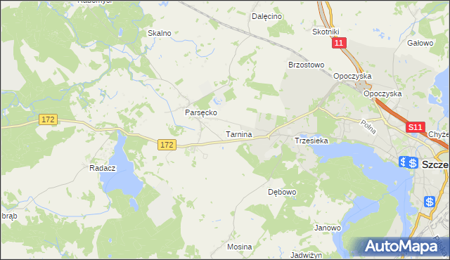 mapa Tarnina, Tarnina na mapie Targeo