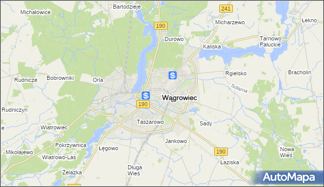 mapa Wągrowiec, Wągrowiec na mapie Targeo