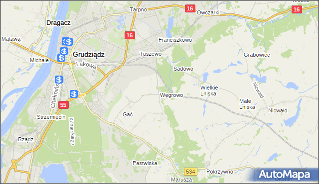 mapa Węgrowo, Węgrowo na mapie Targeo