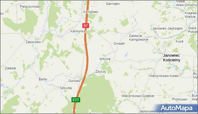 mapa Wiłunie, Wiłunie na mapie Targeo