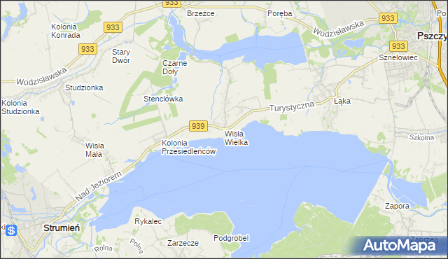 mapa Wisła Wielka, Wisła Wielka na mapie Targeo