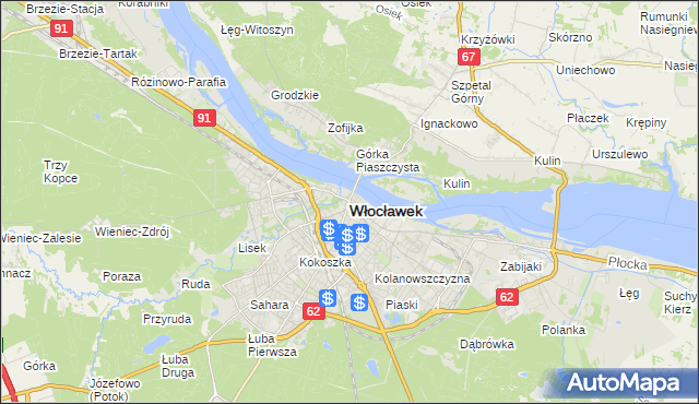mapa Włocławka, Włocławek na mapie Targeo