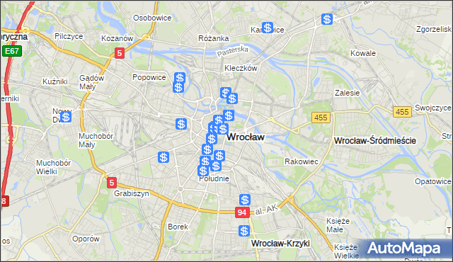 mapa Wrocławia, Wrocław na mapie Targeo