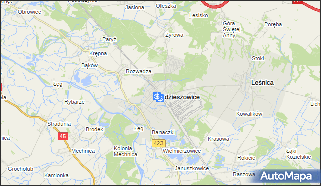 mapa Zdzieszowice, Zdzieszowice na mapie Targeo