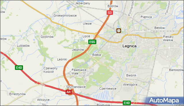 mapa Białka gmina Krotoszyce, Białka gmina Krotoszyce na mapie Targeo